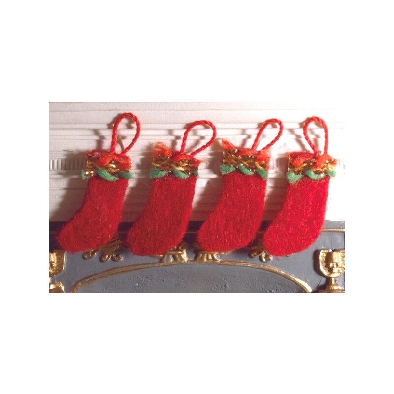 QLINLEAF Weihnachtsstrümpfe Aus Filz – 24 Stück, Rot, 38,1 Cm