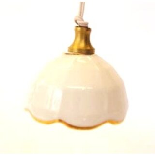 Hängelampe Porzellan mit Goldrand 12 V