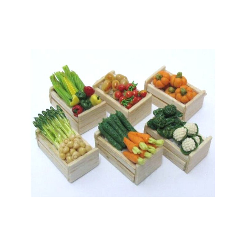 Melody Jane Miniatur-Gemüsehändler Set – Obst & Gemüse Zubehör Im Maßstab 1:12 Für Puppenhäuser