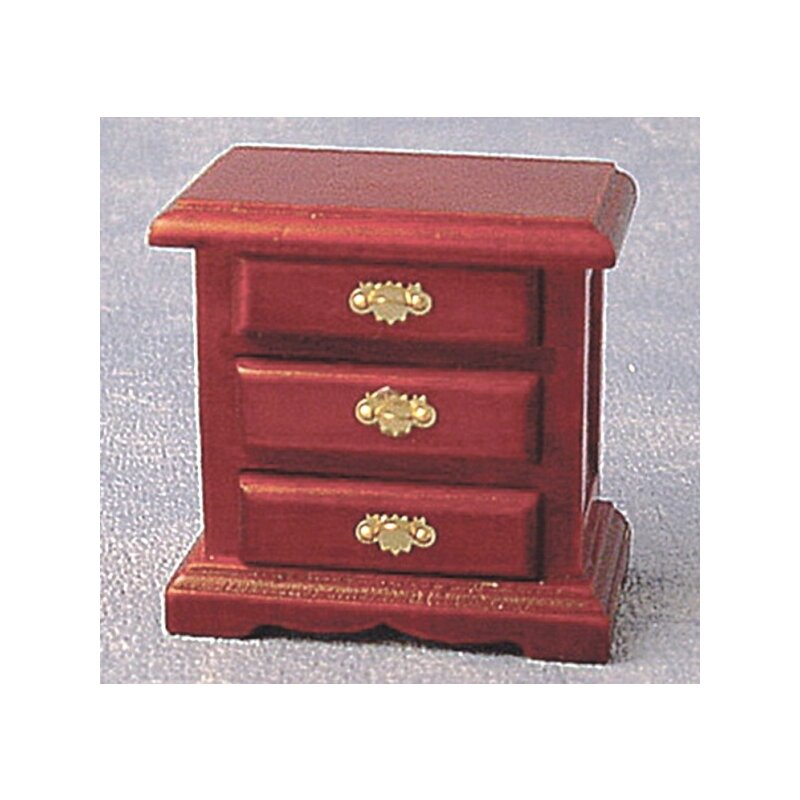 Puppenstube Miniatur Holz Nachttisch mahagoni 
