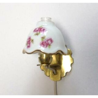 Wandlampe Porzellan Blütenmuster 12 V LED*
