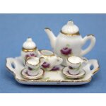 Service mit Tablett 10-teilig Rose