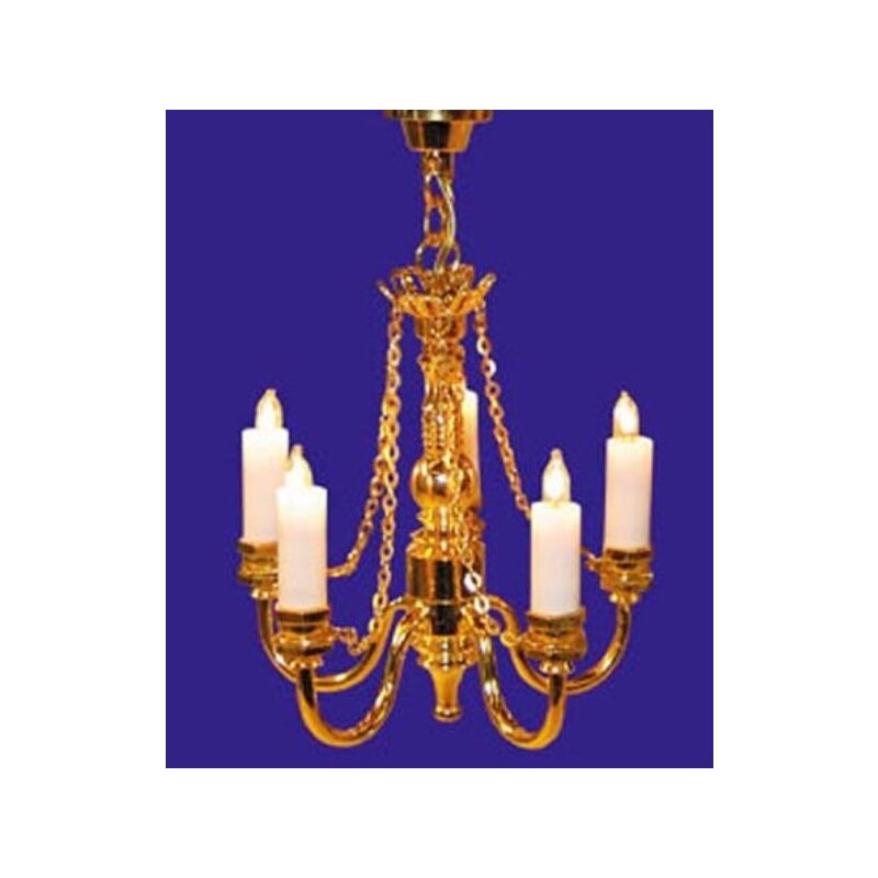 1/12 Miniatur Kerzenleuchter – Gold, 3-armig Mit Kerzen – Puppenhaus Zubehör – Elegant, Detailreich