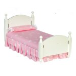 Bett weiß Bettzeug rosa