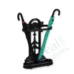 Schirmständer schwarz mit 2 Schirmen