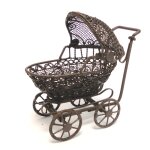 Kinderwagen Metall braun