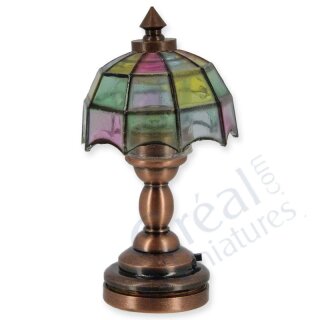 Tischlampe Tiffany bunt LED mit Schalter