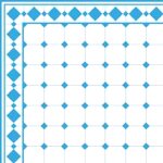 Fliesen hellblau-weiß Dekorkante