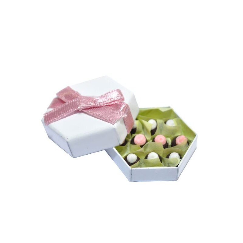 Melody Jane Puppenhaus-Zubehör: Sechseckige Schokoladenschachtel 1:12 – Miniatur-Dekoration Für Puppenhäuser