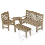 Gartenmöbel natur 4-teilig