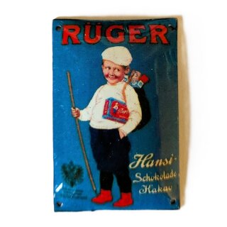 Werbeschild Hansi Schokolade Kakao