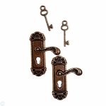 Antike Türklinke mit Schlüssel 2 Stück