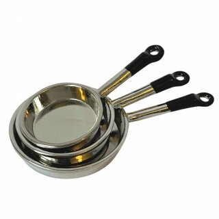 Pfannen-Set silberfarben 3-teilig