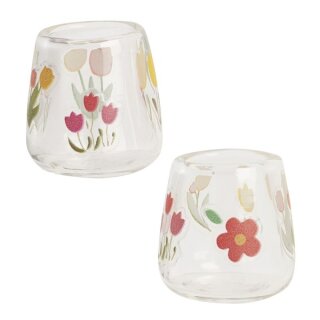Vase mit Blumendekor 2 Stück