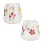 Vase mit Blumendekor 2 Stück