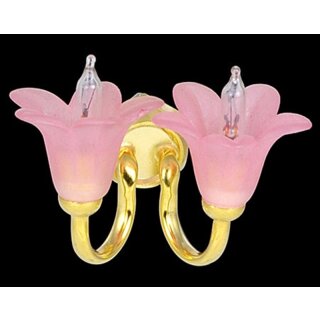 Wandlampe Blüte rosa 2-flammig 12 V