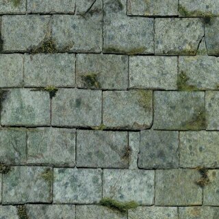 Dachziegel verwittert mit Moos