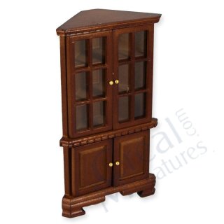 Geschirrschrank Eckschrank nussbaum