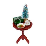Weihnachtstisch dekoriert mahagoni
