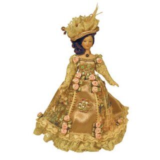 Püppchen Dame Kleid mit Rosen