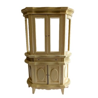 Vitrinenschrank Spiegelrückwand Naturholz