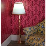 Stehlampe Schirm Goldborte LED mit Schalter