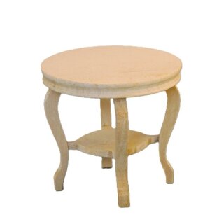Kleiner Tisch rund mit Ablage natur