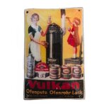 Werbeschild Vulkan Ofenputz