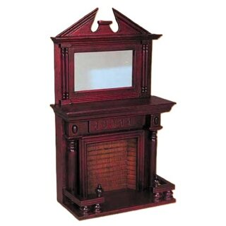 Kamin mit Spiegelaufsatz mahagoni