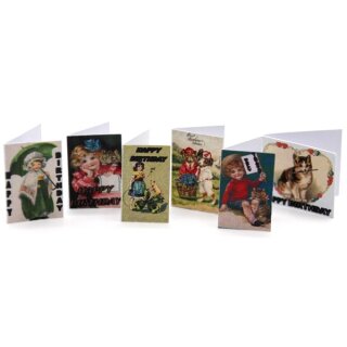 Nostalgische Geburtstagskarten 6-teilig