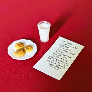 Wunschzettel Milch und Kekse für Santa