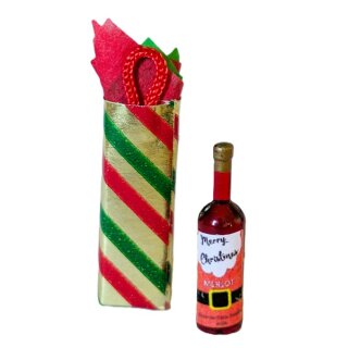 Geschenktüte und Weinflasche Weihnacht