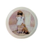 Wandteller Baby with little Dog