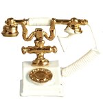 Telefon antik weiß-gold