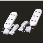 Steckdose 3-fach mit Kabel und Stecker 2 Stück