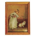 Gemälde Mädchen mit Katze